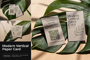 Modern Vertical Paper Card Mockup, a Product Mockup by Pitchlook.Studio
