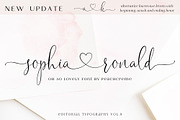Sophia Ronald // Lovely Script Font, a Script Font by PeachCreme (Thumbnail 1 of 22)