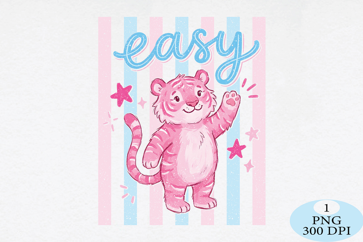 Striped Easy Funny Tiger PNG, an Animal Illustration by Daily.Designs (Photo 1 of 6)