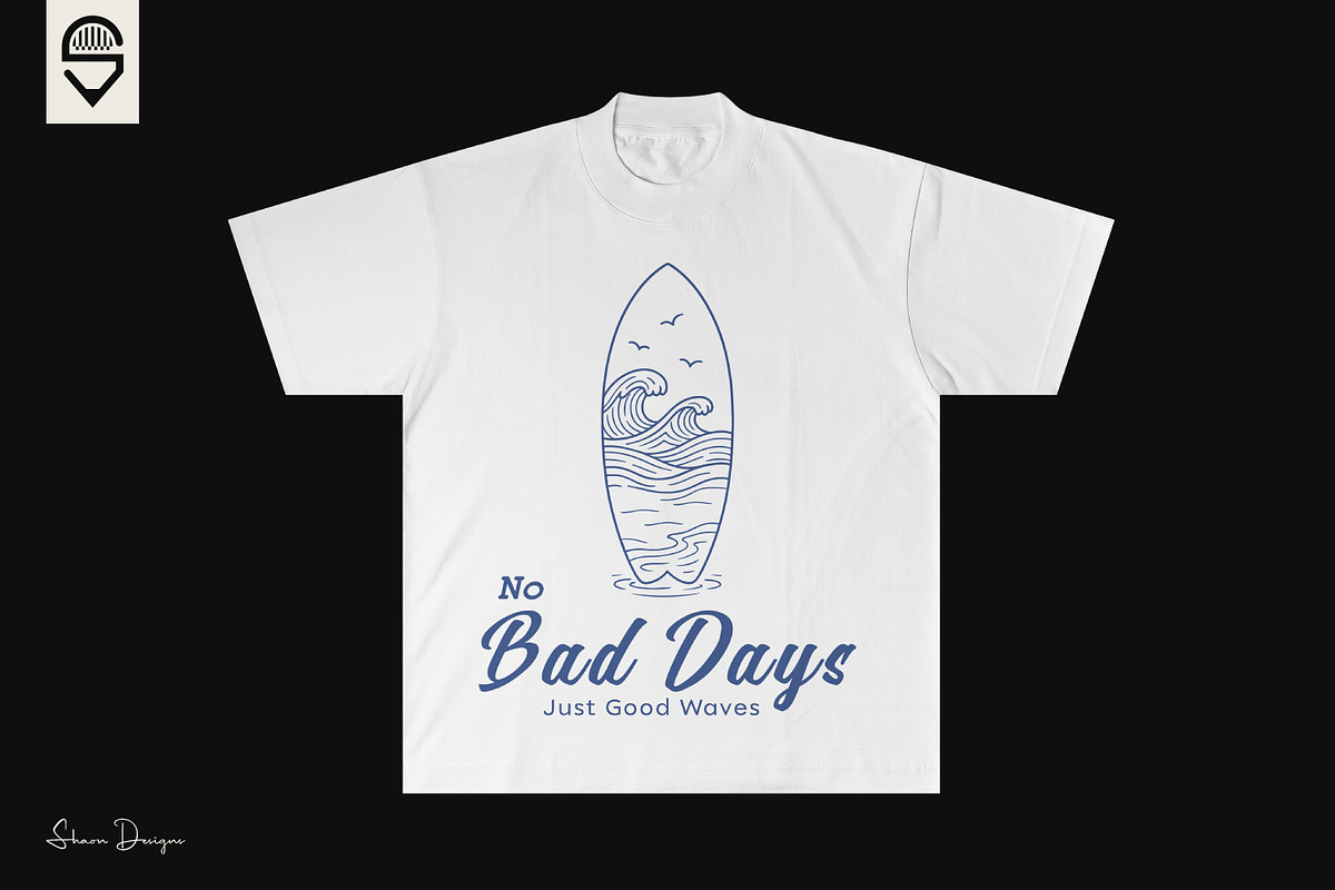 Minimalist surfboard ocean line art, a Graphic by shaondesigns (Photo 2 of 4)