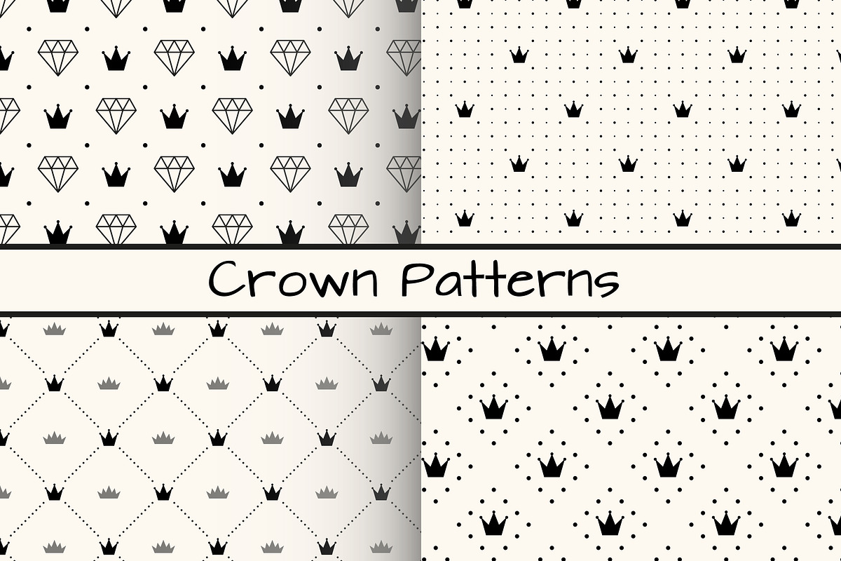 4 Monochrome Crown Patterns