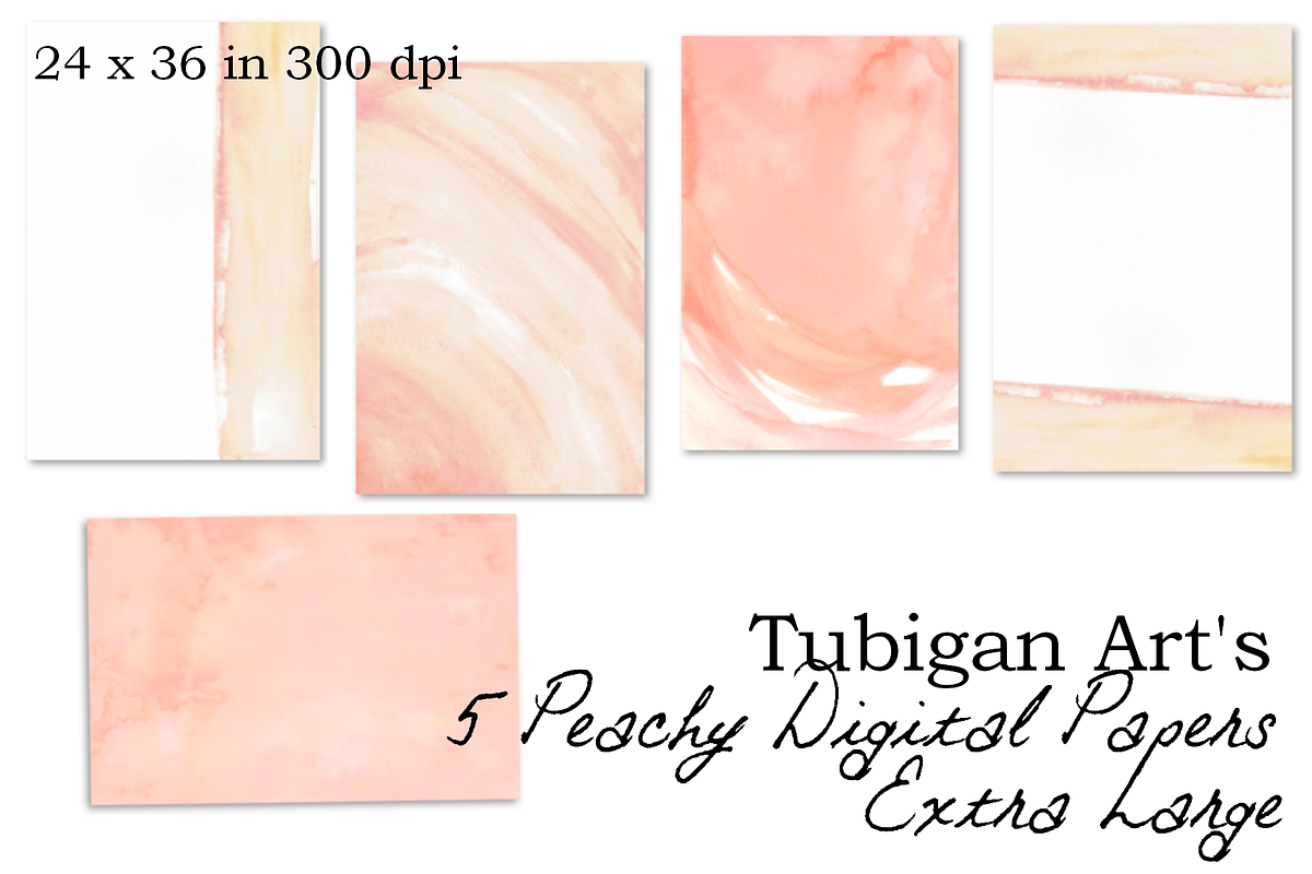 XL Watercolor Digital Papers, a Texture Graphic by Tubigan Art (Photo 3 of 3)