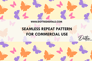 Pastel Butterfly Repeat Pattern PNG