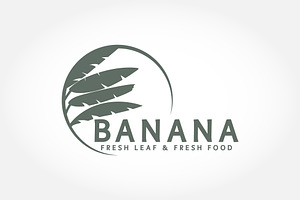 Banana leaf Logo, Tropical Fruit, a Branding & Logo Template by PrastHF