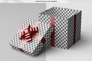 Square Gift Box / Package Mock-Up