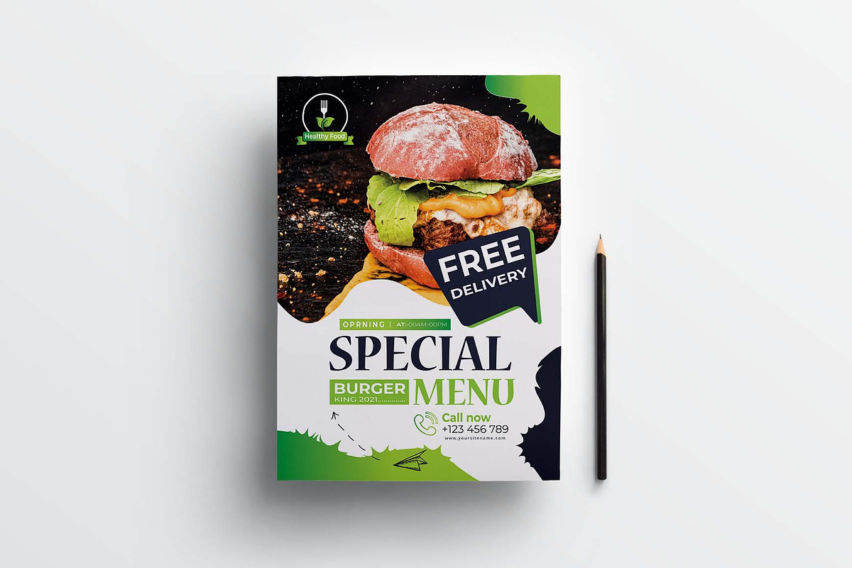 Special Burger Menu Template, a Flyer Template by obayes (Photo 4 of 4)
