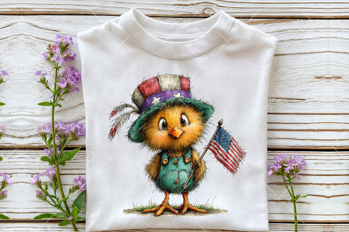 Whimsical Patriotic Chick Clipart, an Illustration by OK Design (Photo 5 of 6)
