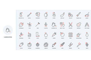 Gardeners equipment tools farm icons, an Object Illustration by Lemberg Vector