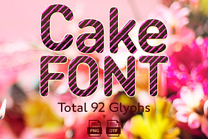 Cake Bitmap Color Font & PNG Set