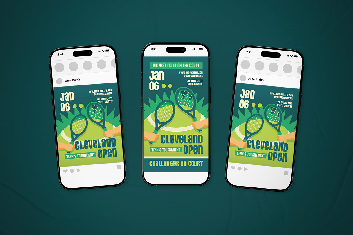 Cleveland Tennis Tournament Flyer, a Flyer Template by The Good Store (Photo 2 of 2)