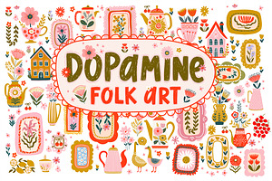 Dopamine folk art, a Decorative Illustration by Chikovnaya
