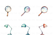 Watercolor Library Clipart, Reading, an Education Illustration by BrushstrokeArtGB (Thumbnail 6 of 9)