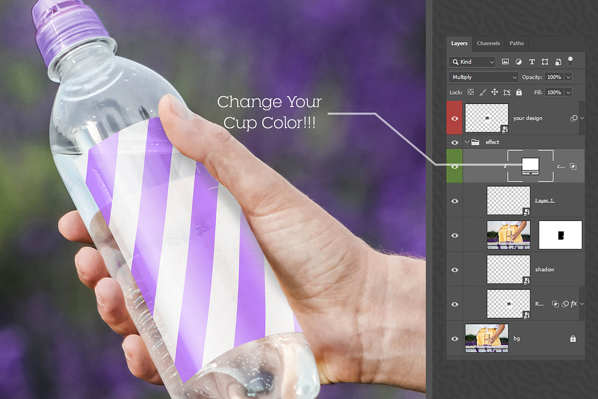 Water Bottle Mockup #15, a Product Mockup by alexandeerco (Photo 4 of 5)