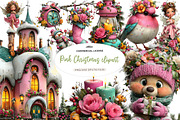 Pink Christmas clipart, a Seasonal Illustration by CreationArt (Thumbnail 1 of 7)