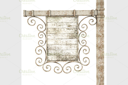 Old wooden signboard