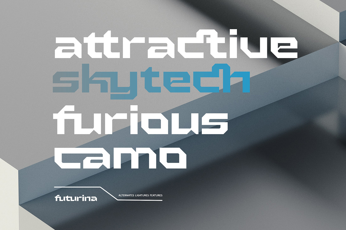 Futurina - Techno Sans, a Sans Serif Font by Typia Nesia (Photo 7 of 10)