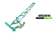 Silhouette of a windsurfer, a Sport Illustration by Matrosovv (Thumbnail 3 of 4)
