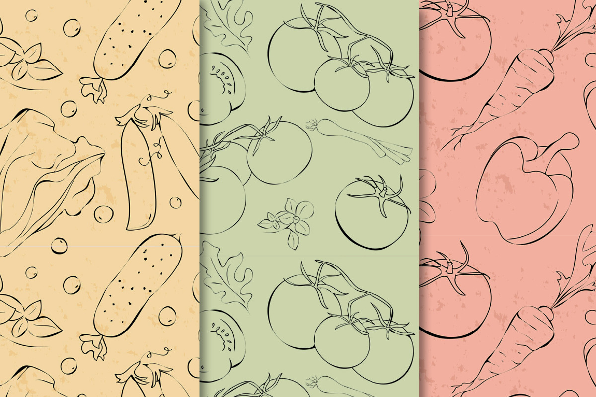 12 Grunge Vegetable Patterns, a Texture Graphic by Daria Volyanskaya (Photo 4 of 5)