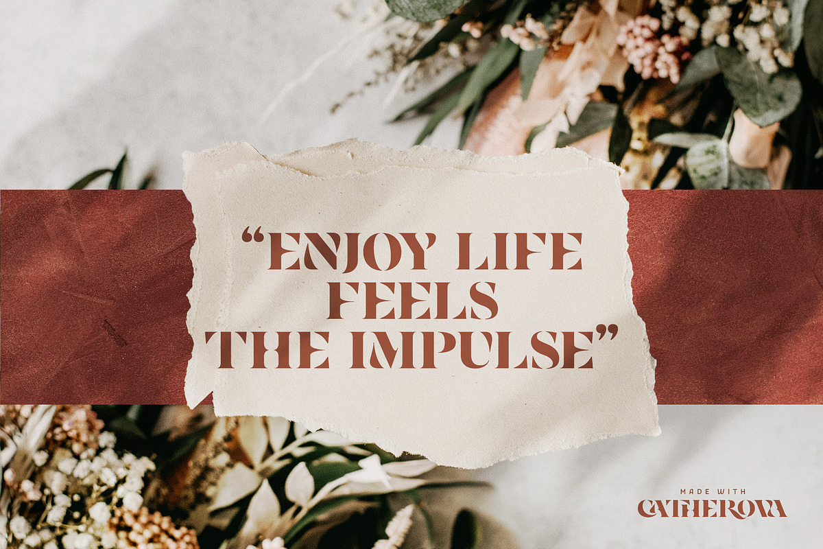 Catherova - Elegant Stencil, a Serif Font by Mokatype Studio (Photo 7 of 11)