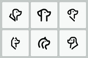 Dog Head Logo Design Bundle, a Branding & Logo Template by Vectorium Studio (Thumbnail 1 of 2)
