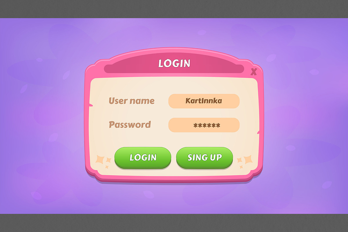 Pink GUI pack, casual, an UI Kit Template by KartInnka (Photo 4 of 15)