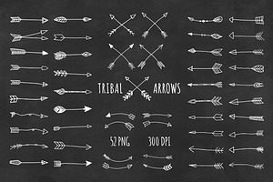 Tribal Arrows Hand Drawn Clipart