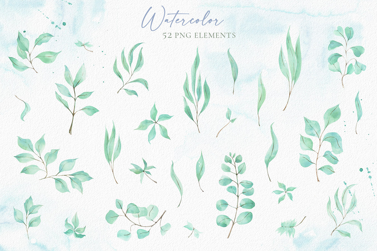 Watercolor hydrangea & eucalyptus, a Decorative Illustration by Re_Margarita_Art (Photo 2 of 10)