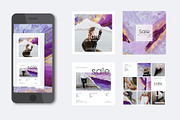 Purple & Gold Acrylic Textures, a Texture Graphic by Suna Kosem (Thumbnail 4 of 10)