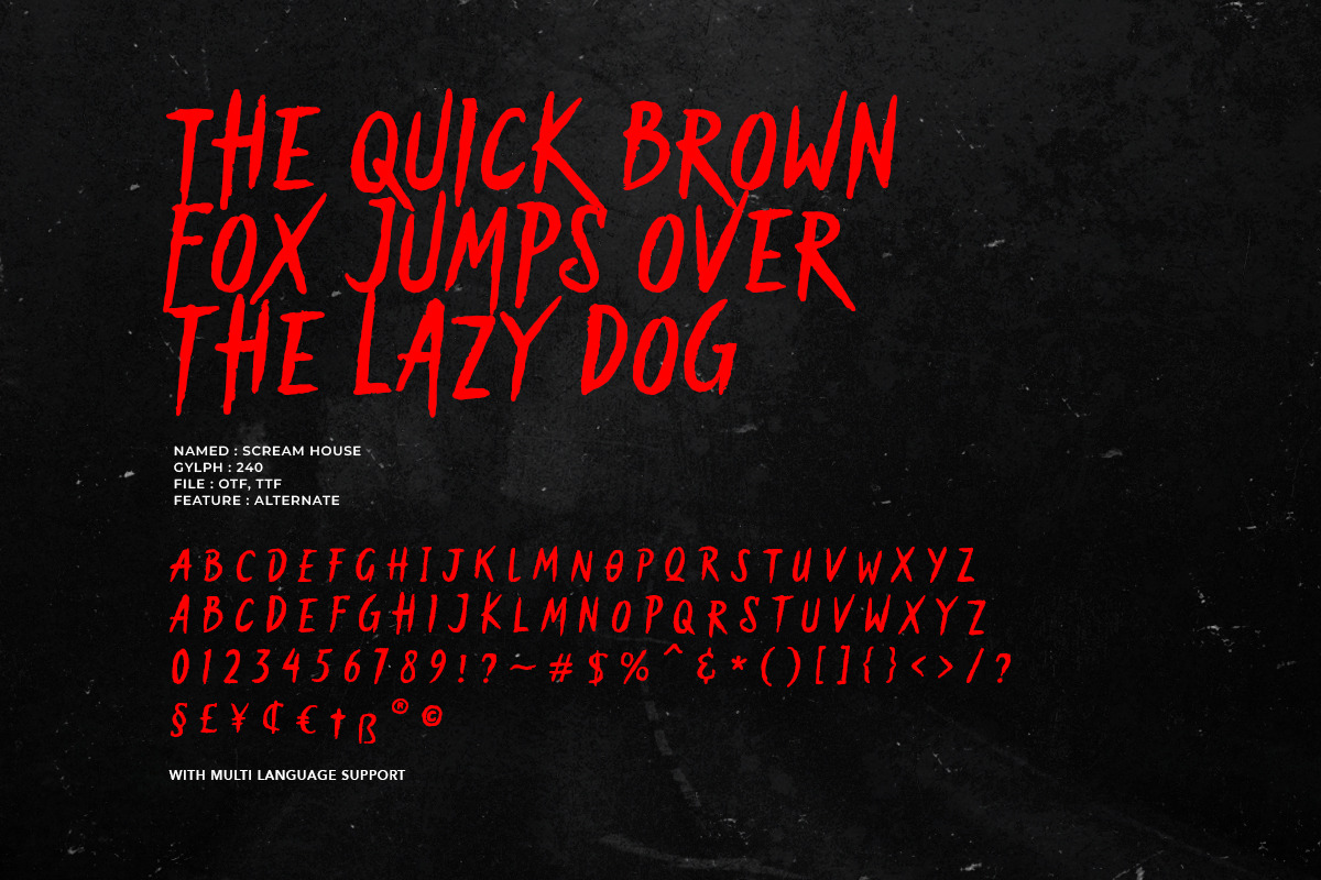 Scream House - Rough Horror Font, a Handwritten Font by Bale Type (Photo 9 of 9)