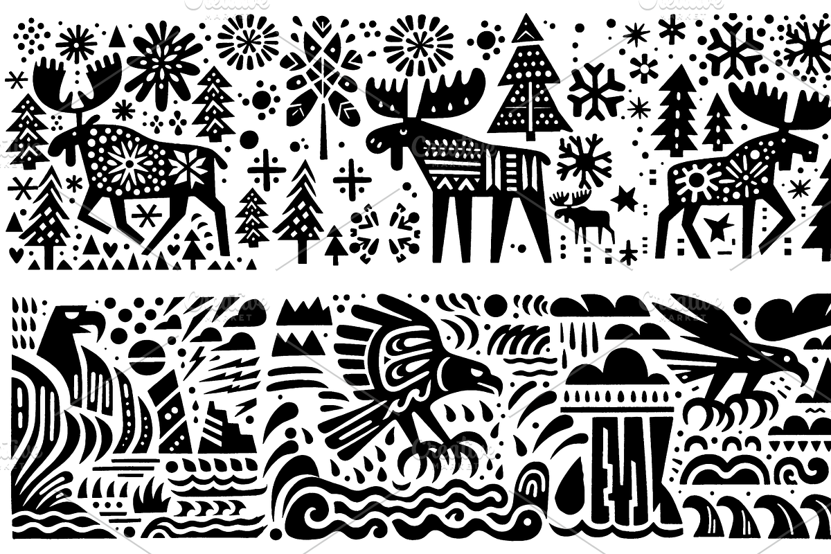 Vintage Flowers Folk Art, a Decorative Illustration by devastd (Photo 27 of 28)