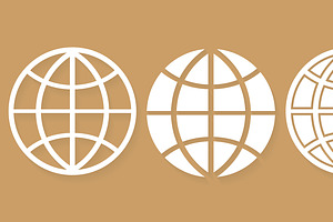 Set Different Icons World Globe