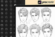 200 Procreate Male head stamp brush, a Brush Add-On by DrawingStoryShop (Thumbnail 7 of 7)