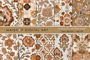 Earthy Tones Digital Paper Pack, a Pattern Graphic by Maishop