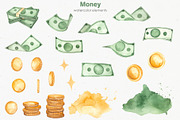 Money watercolor collection, a Finance Illustration by Marina Ermakova (Thumbnail 3 of 11)