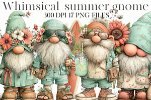 Whimsical summer gnome Clipart, an Illustration by Designworld