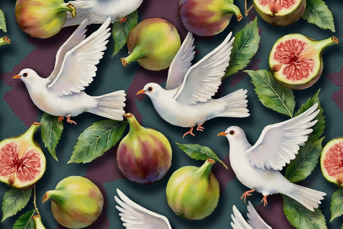 Seamless Pattern Figs and Doves, a Wallpaper Graphic by PLUM&FIGS (Photo 5 of 5)