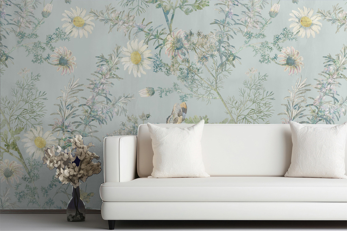 Gray Subtle Plants, a Wallpaper Graphic by MalyskaStudio