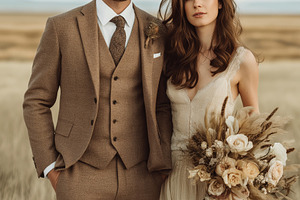 Rustic Brown Wedding Portrait, a Person Photo by Ocean Digital Art