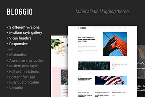BLOGGIO-Blogger and writer WP theme, a WordPress Template by WonsterLab