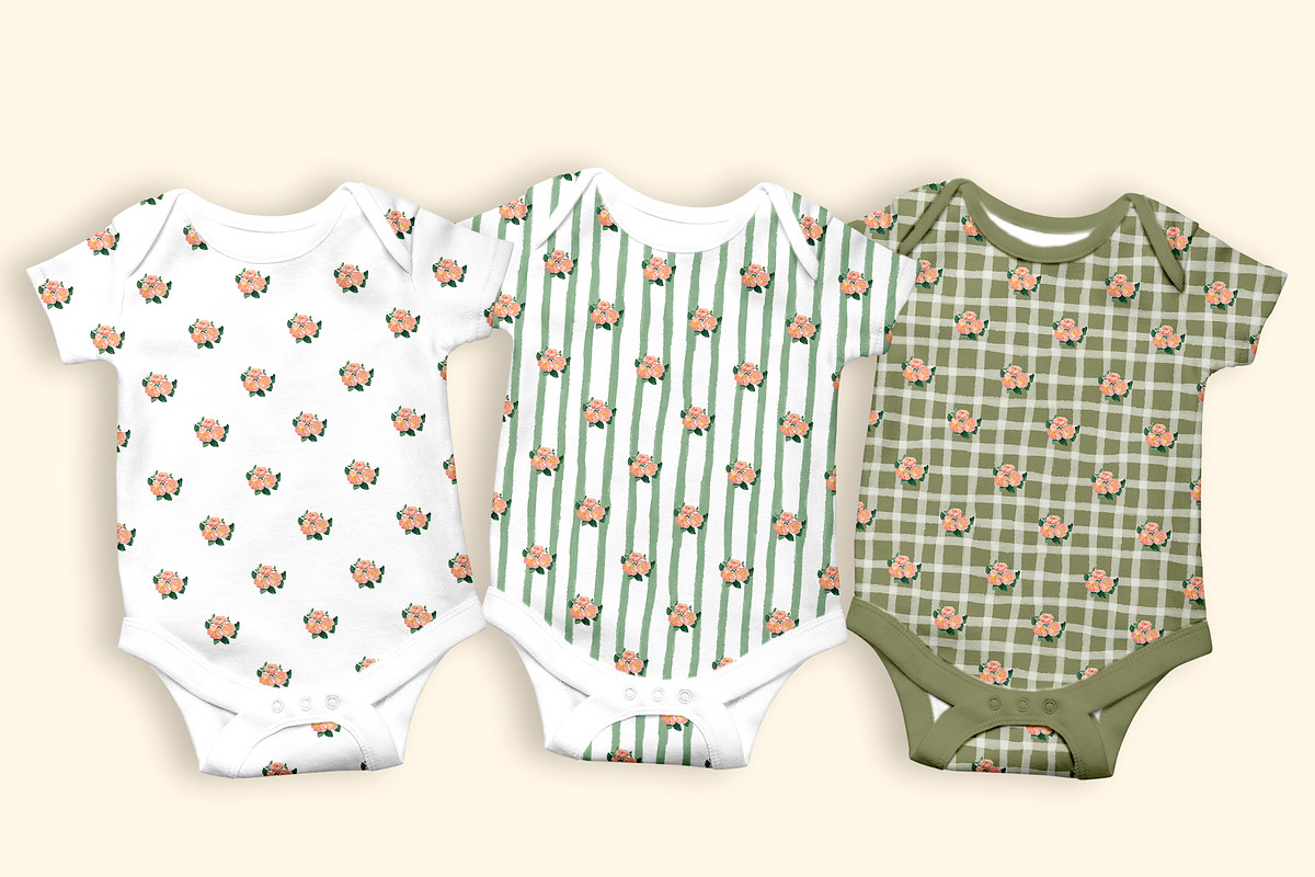 Vintage Watercolor Floral Patterns, a Pattern Graphic by Oksana Dovhopol Art (Photo 8 of 11)