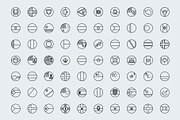 Outline circular world flags, an Outline Icon by Xinh Studio (Thumbnail 3 of 4)