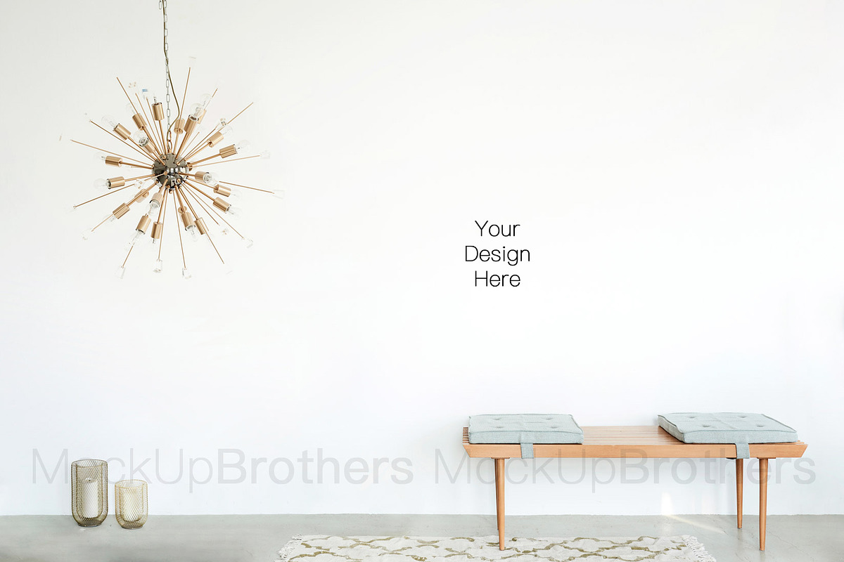 Mockup Stockphoto with gold lamp 183, a Print Template by MockUpBrothers (Photo 3 of 5)