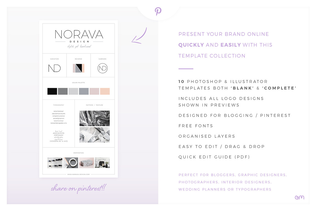 Brand Boards / Style Tiles VOL 1, a Templates & Theme by AM Studio (Photo 2 of 11)