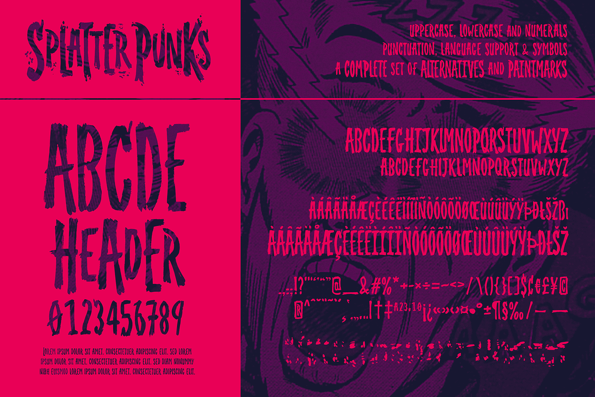Splatterpunks A Halloween Brush Font, a Font by Wingsart Studio (Photo 2 of 15)