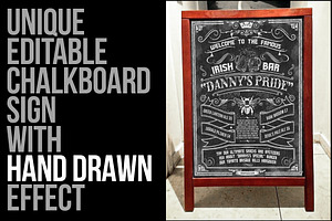 Sketched Chalkboard Menu Design Kit