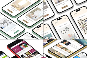 Realistic 3D iPhone Mock-Up Bundle 4