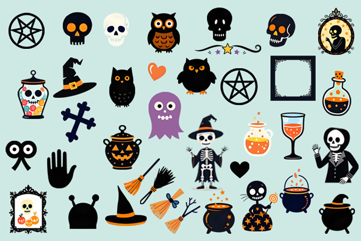95 Spooktacular Halloween Clipart, a Seasonal Illustration by Sharon Schwalbe (Photo 2 of 9)