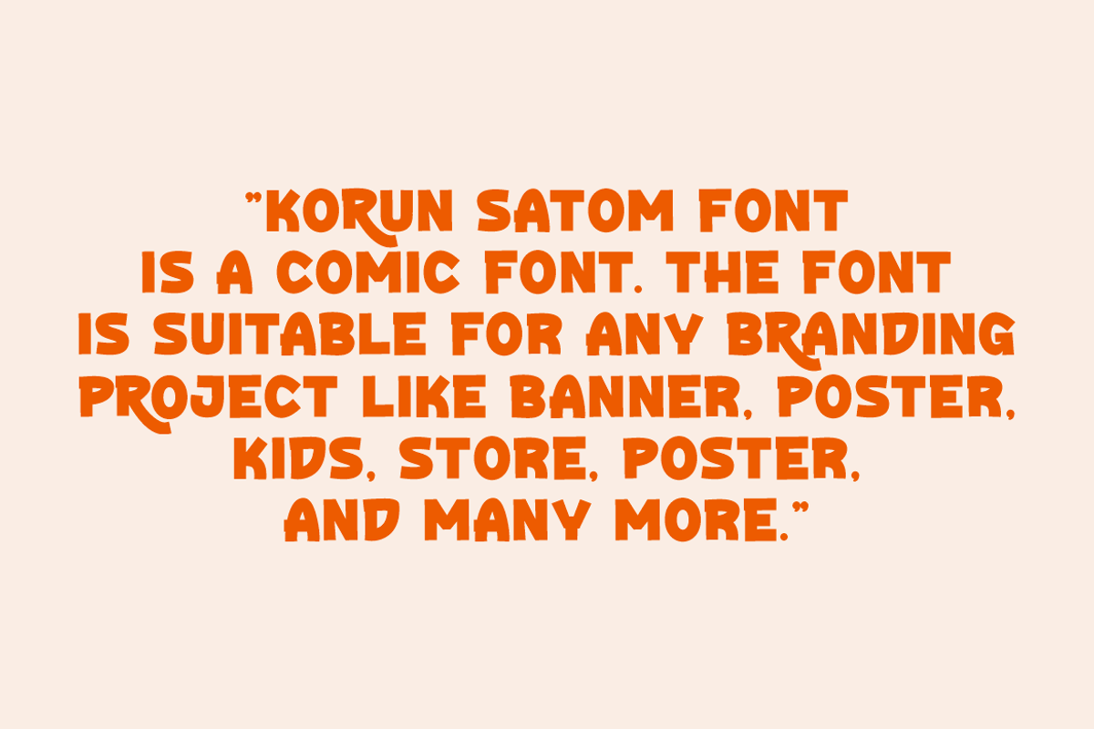 Korun Satom - Comic Font, a Handwritten Font by QR Design Studio (Photo 3 of 8)