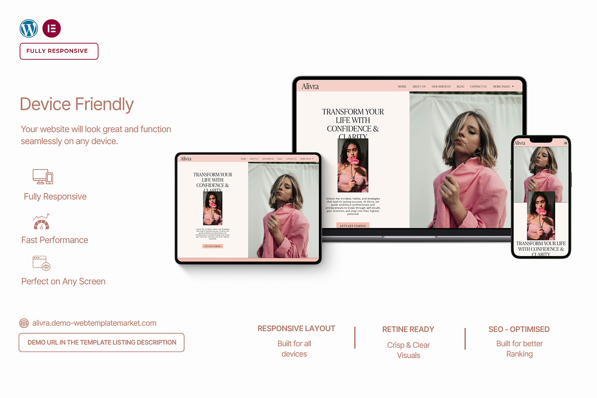Coach & Wellness WordPress Template, a WordPress Template by Web Template Market (Photo 4 of 9)