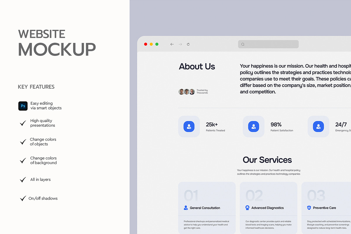 Website Landing Page Mockup, an Advertising Mockup by graphypix (Photo 2 of 4)